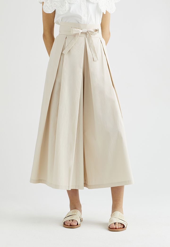 Box Pleated Palazzo Trousers