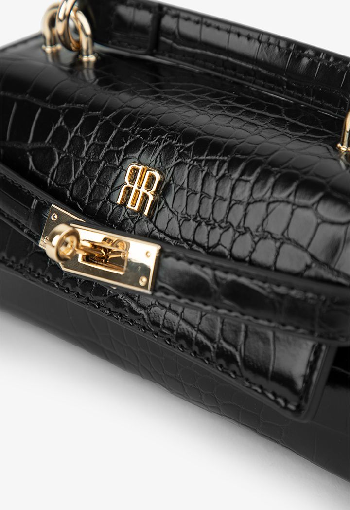 Faux Crocodile Leather Mini Handbag