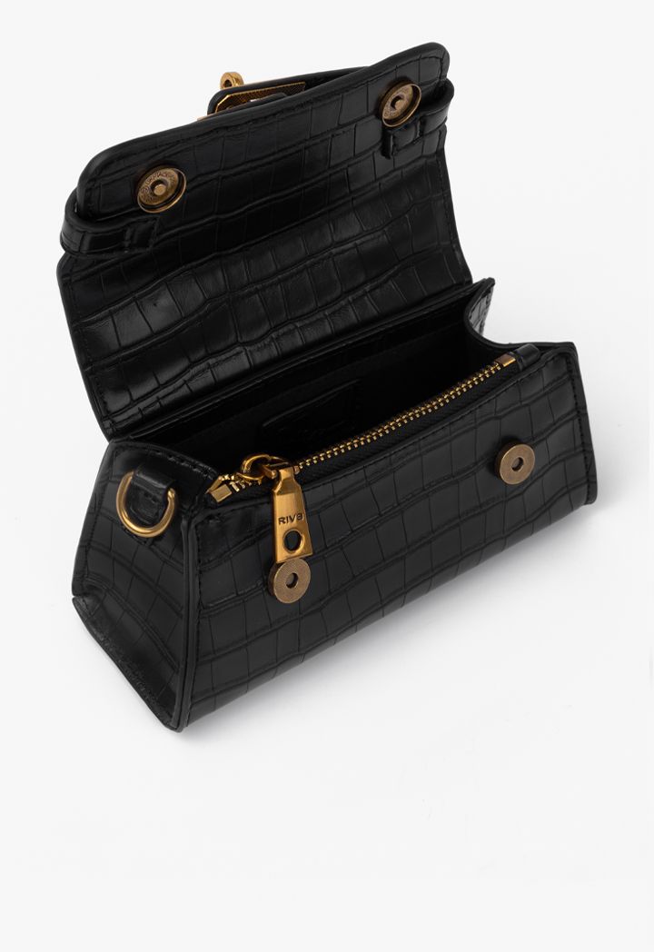 Faux Crocodile Leather Mini Crossbody Bag
