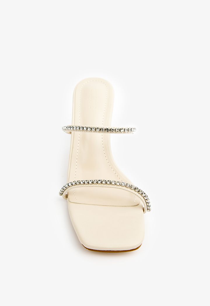 Double strap heeled sandals clearance