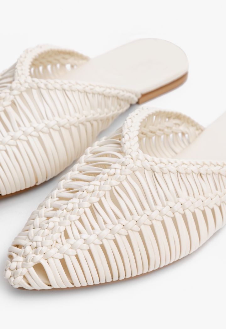 Braided Woven Flat Mules