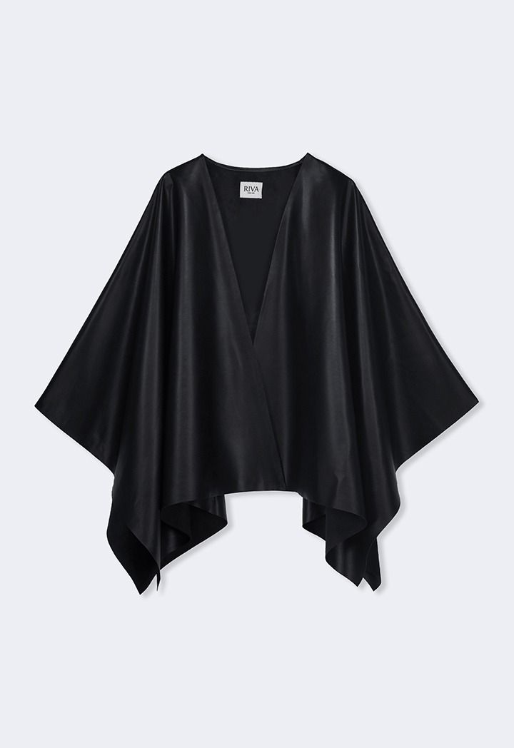 PU Leather Poncho | Riva Fashion