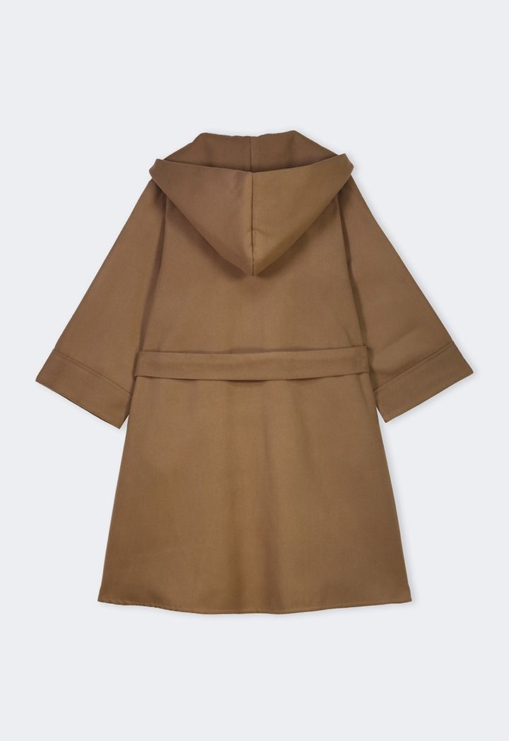 Hooded Belted Cashmere Coat
