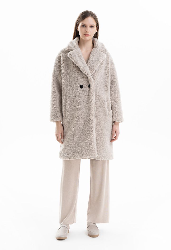 Long grey teddy bear coat online