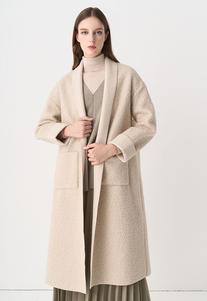 Wool shawl collar coat clearance
