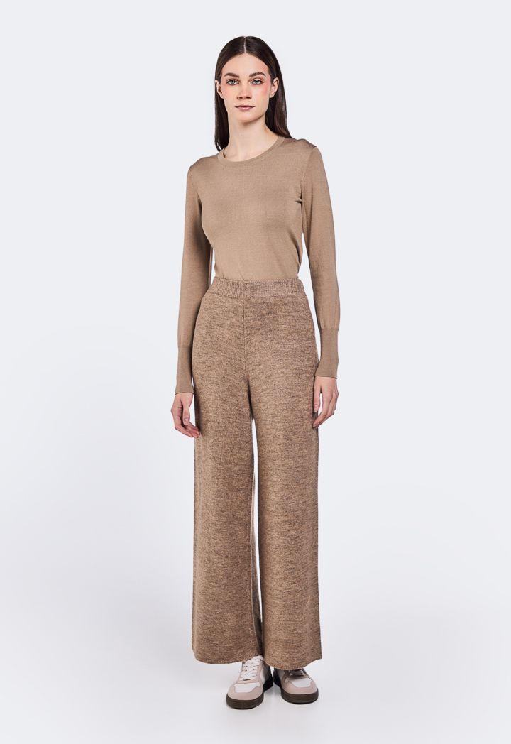 Knitted wide leg trousers outlet