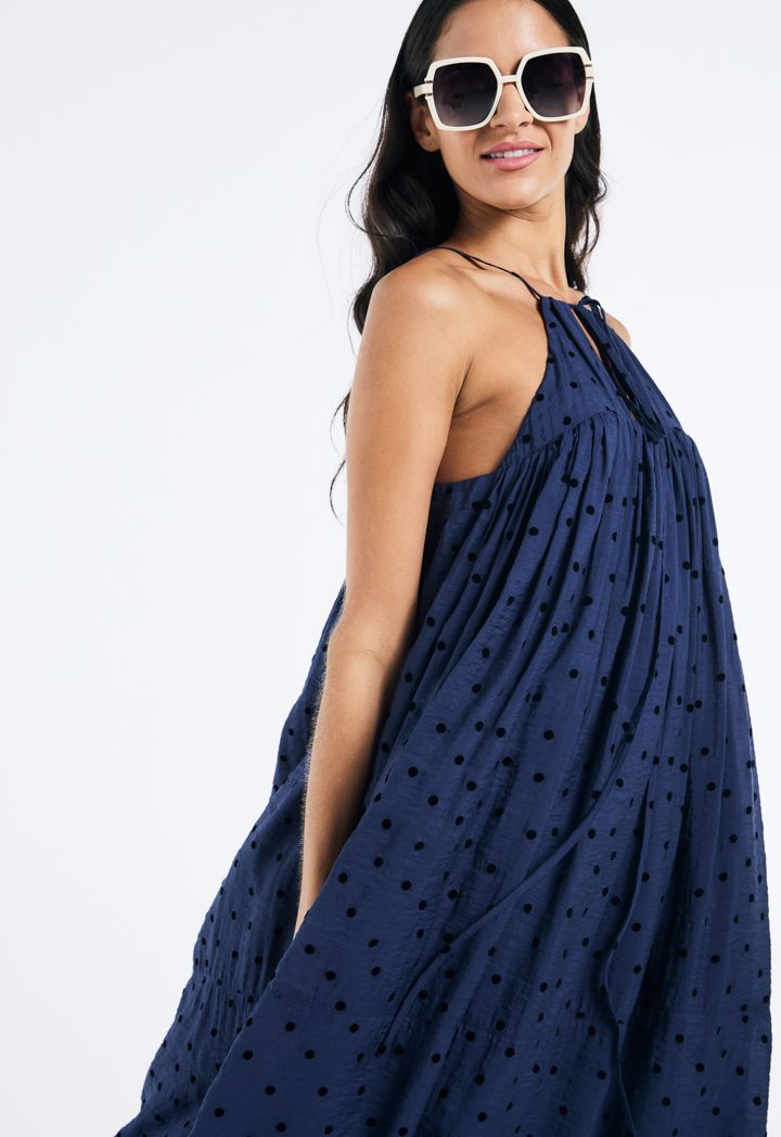 Strappy polka dot dress top
