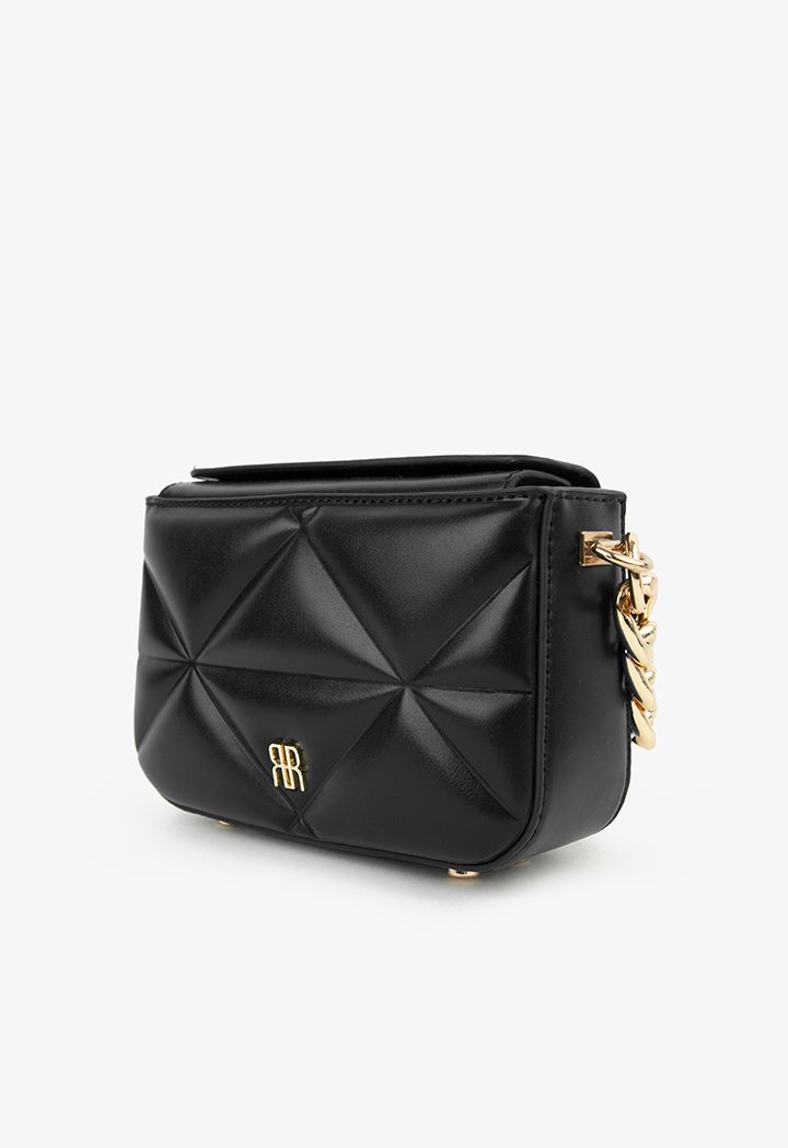 Solid Quilted Acrylic Crossbody Bag