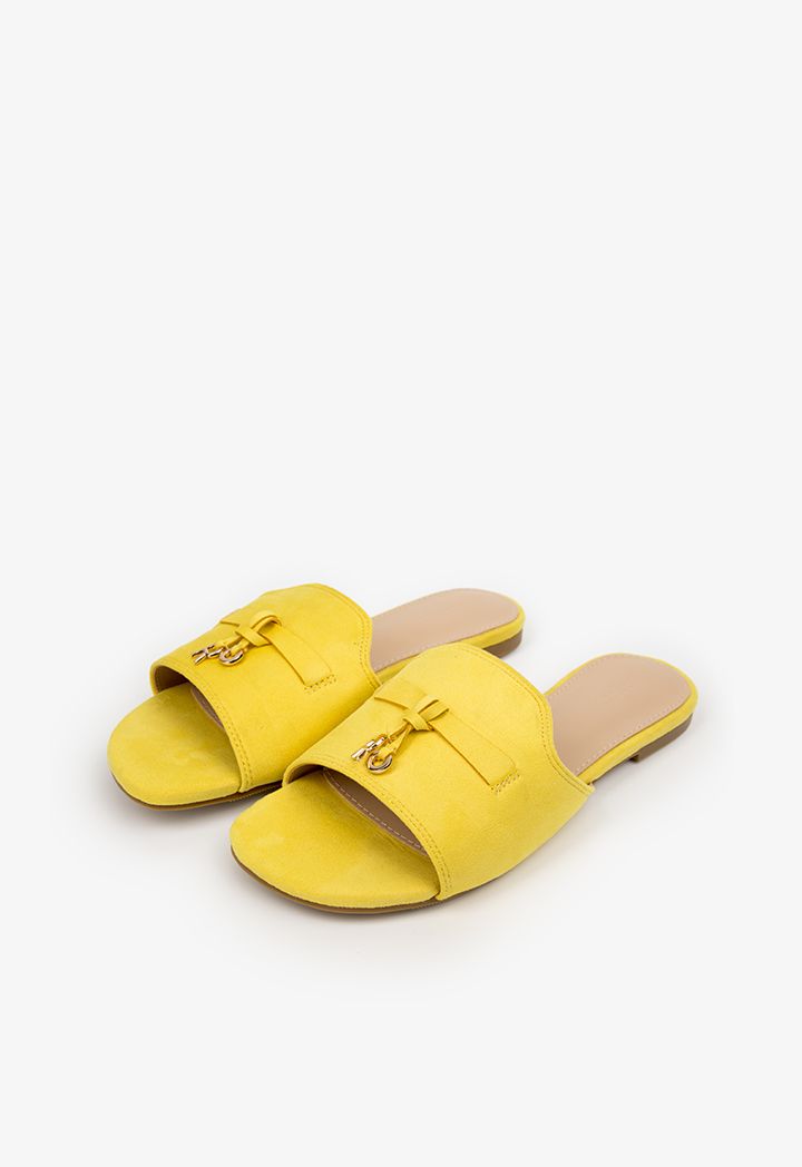 Yellow flat sandals womens hotsell