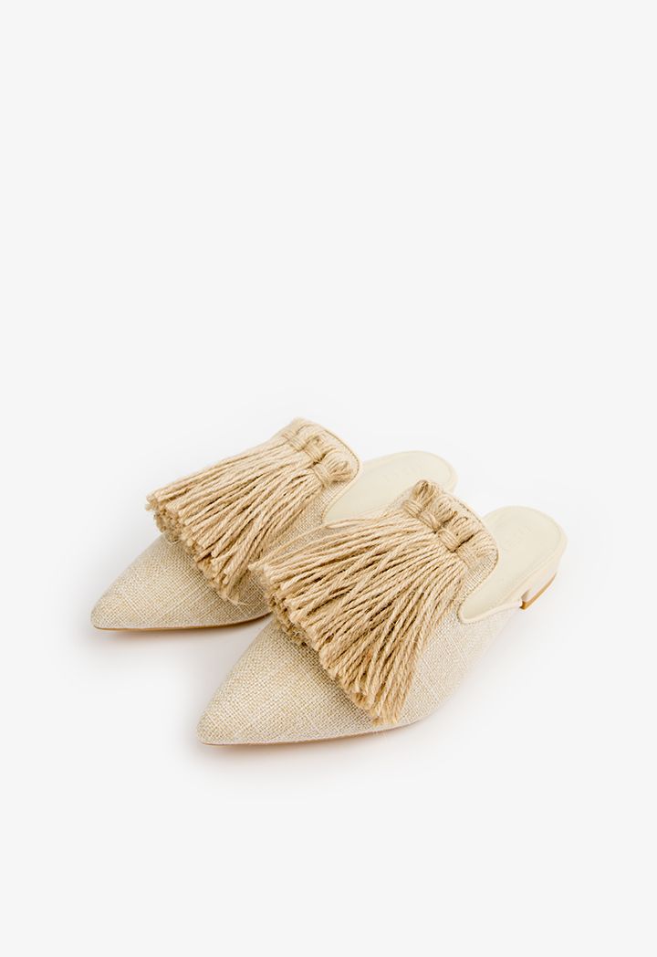 Mules with tassels shop