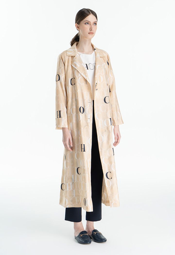 Choice Printed All Over Soft Tone Trench Coat Sale