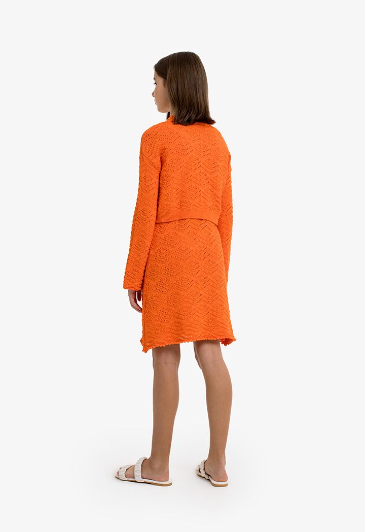 Knitted dress and cardigan set deals