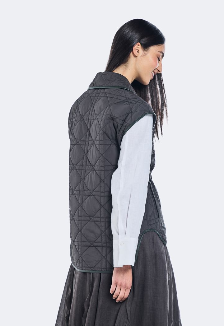 High Low Quilted Vest