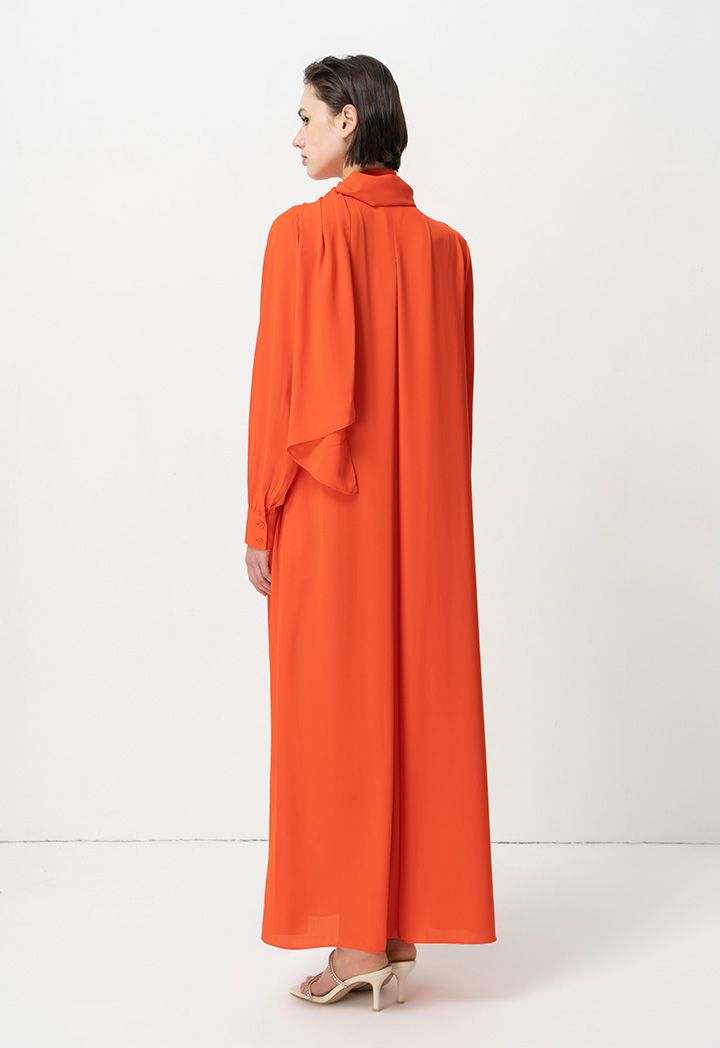 Mandarin Collar Maxi Dress