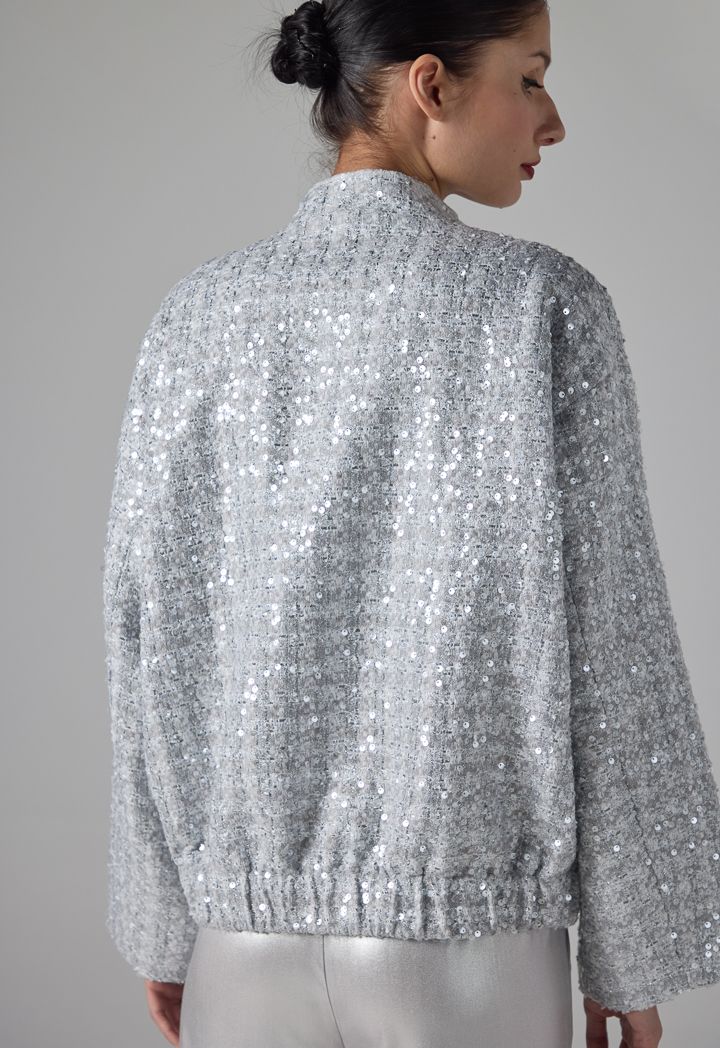 Grey sequin jacket cheap