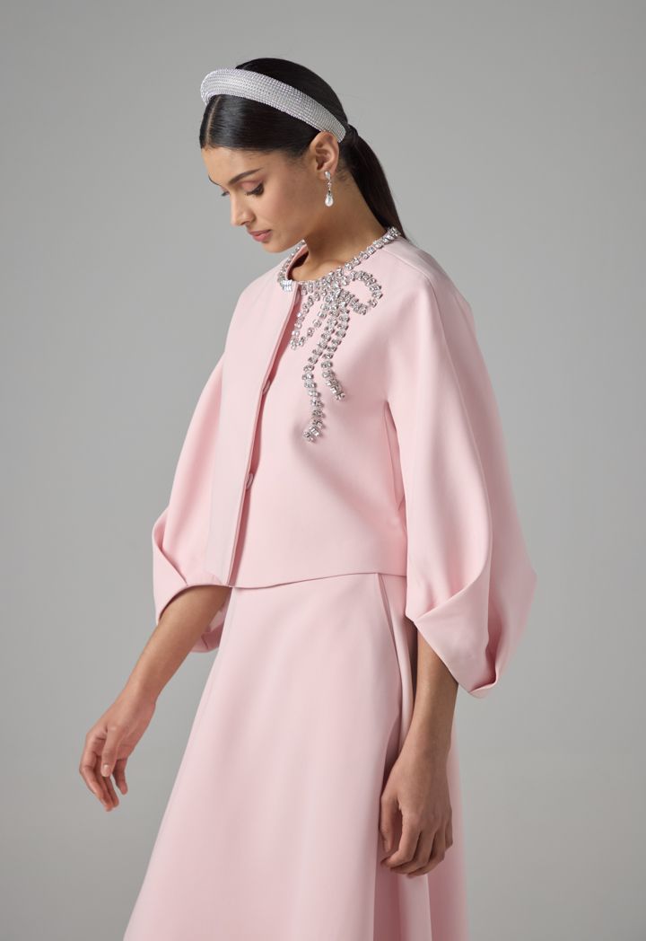 Solid Crystal Embellished Jacket