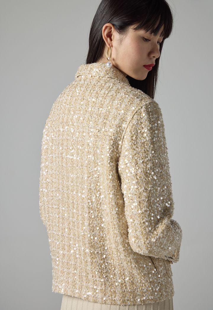 Long sleeve sequin jacket online
