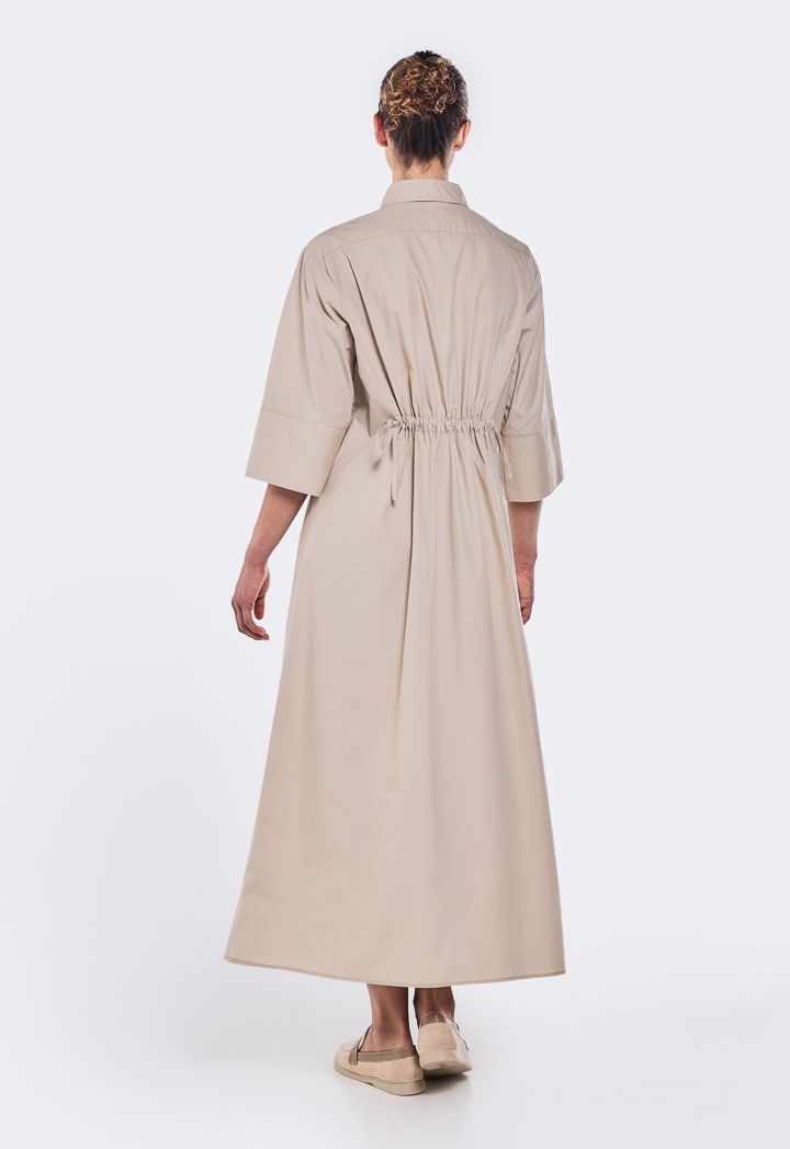 Drawstring Waist Maxi Dress