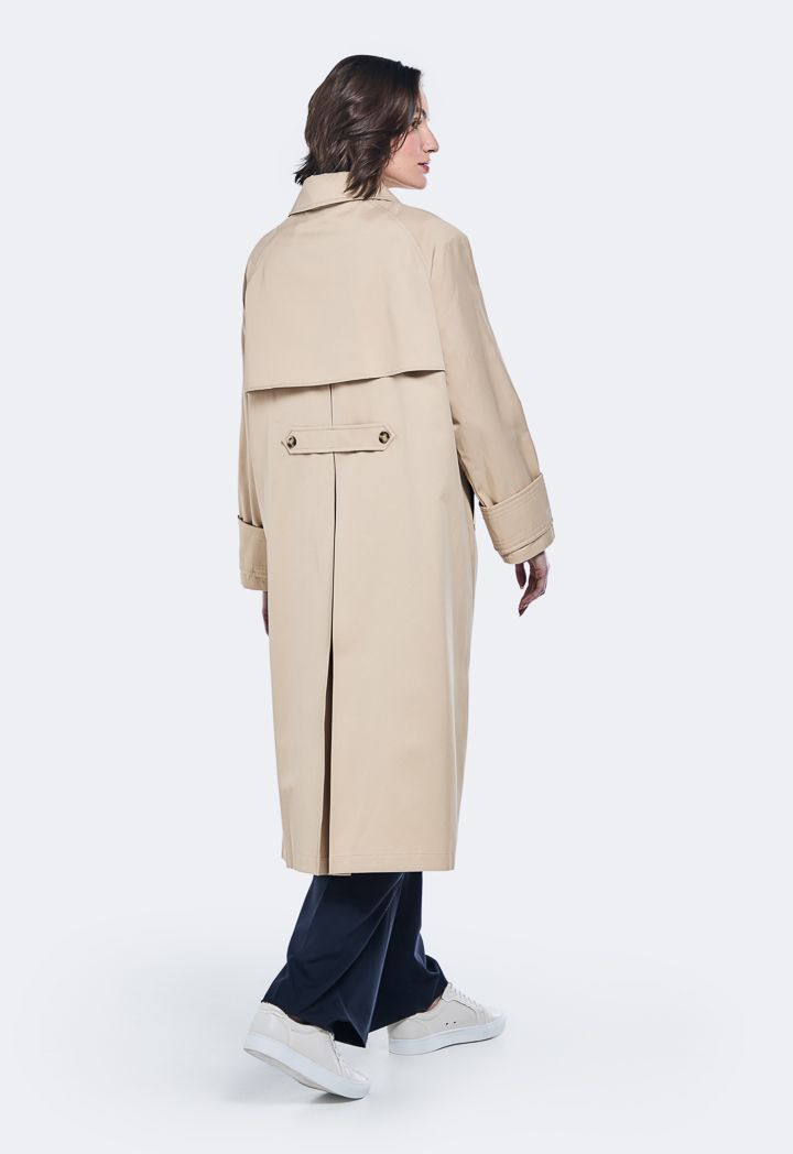 Midi length trench coat top