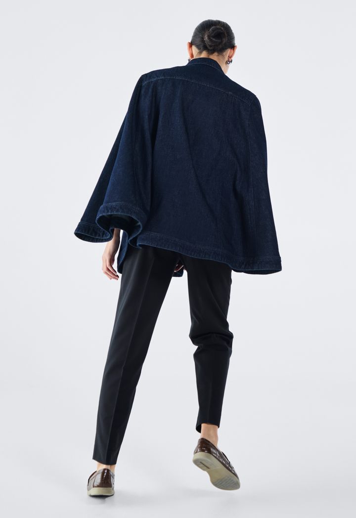 Blue jean cape jacket top