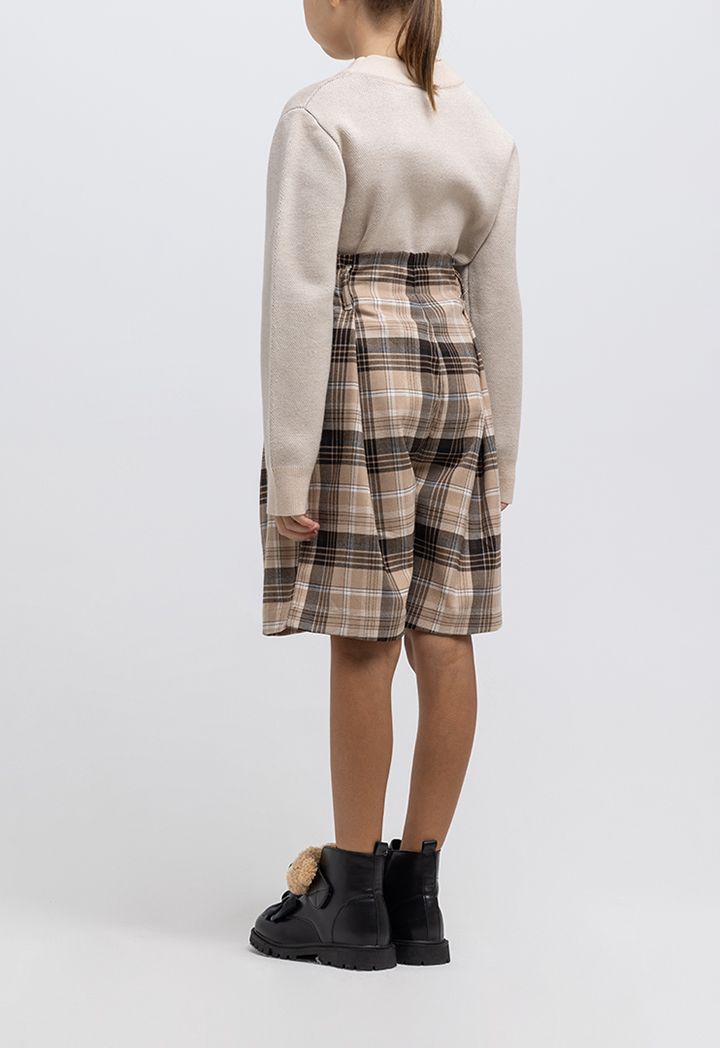 Paper Bag Plaid Wide Leg Shorts Sale