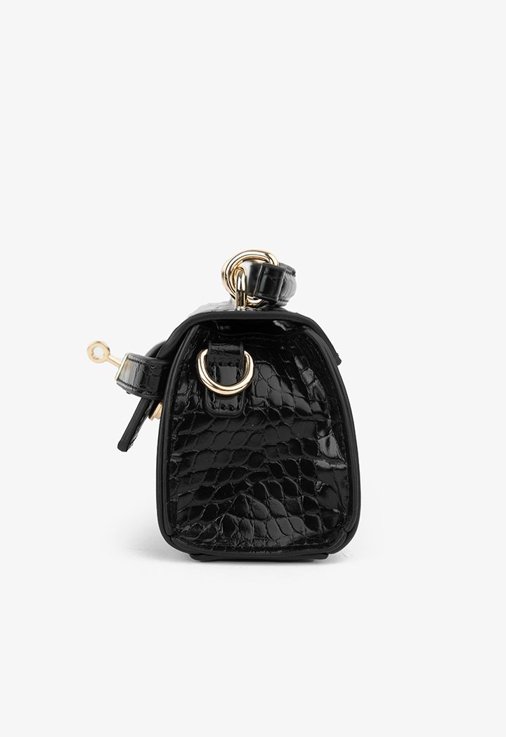 Faux Crocodile Leather Mini Handbag