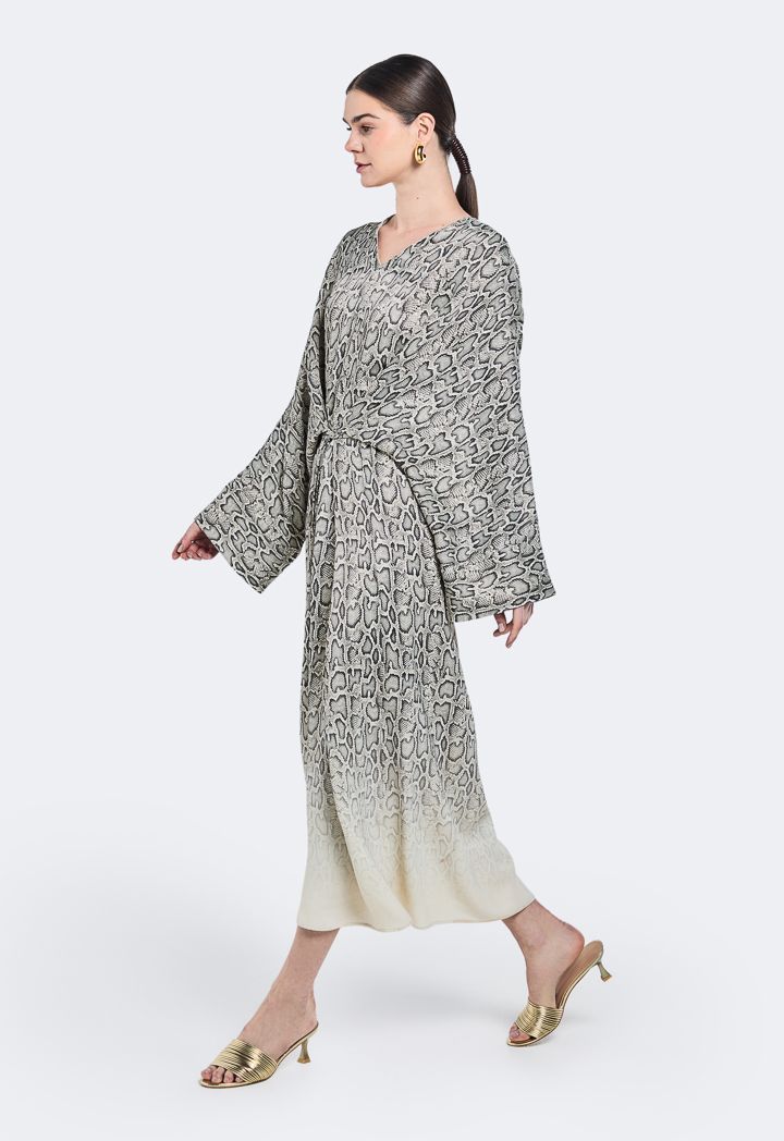 Khaki snake print dress new arrivals