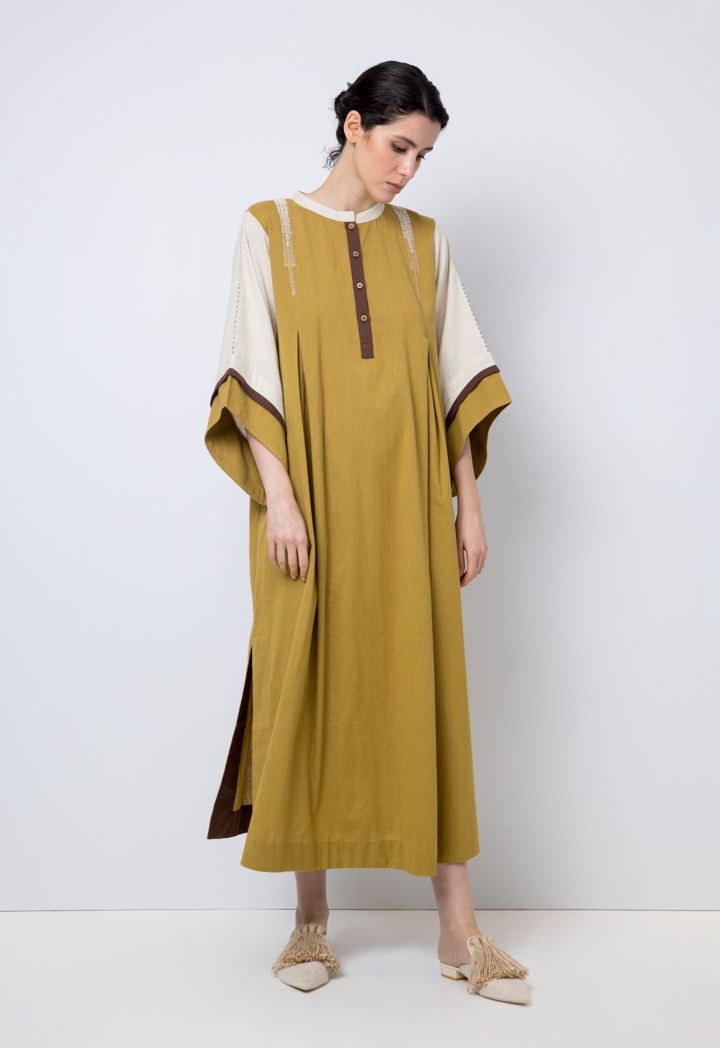 Embroidered Long Sleeves Maxi Dress