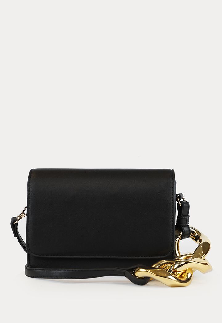 Flap Closure Solid PU Leather Satchel Bag Sale
