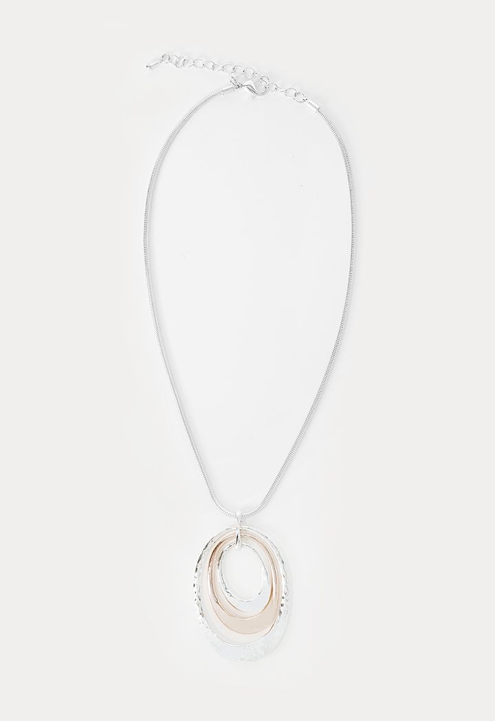 Triple Circles Zinc Alloy Pendant Necklace Sale
