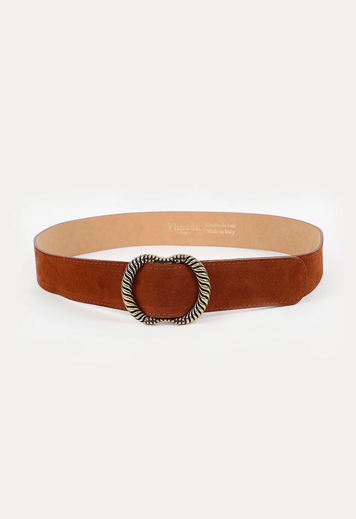Gold Toned Alloy Buckle Velvet Belt Sale