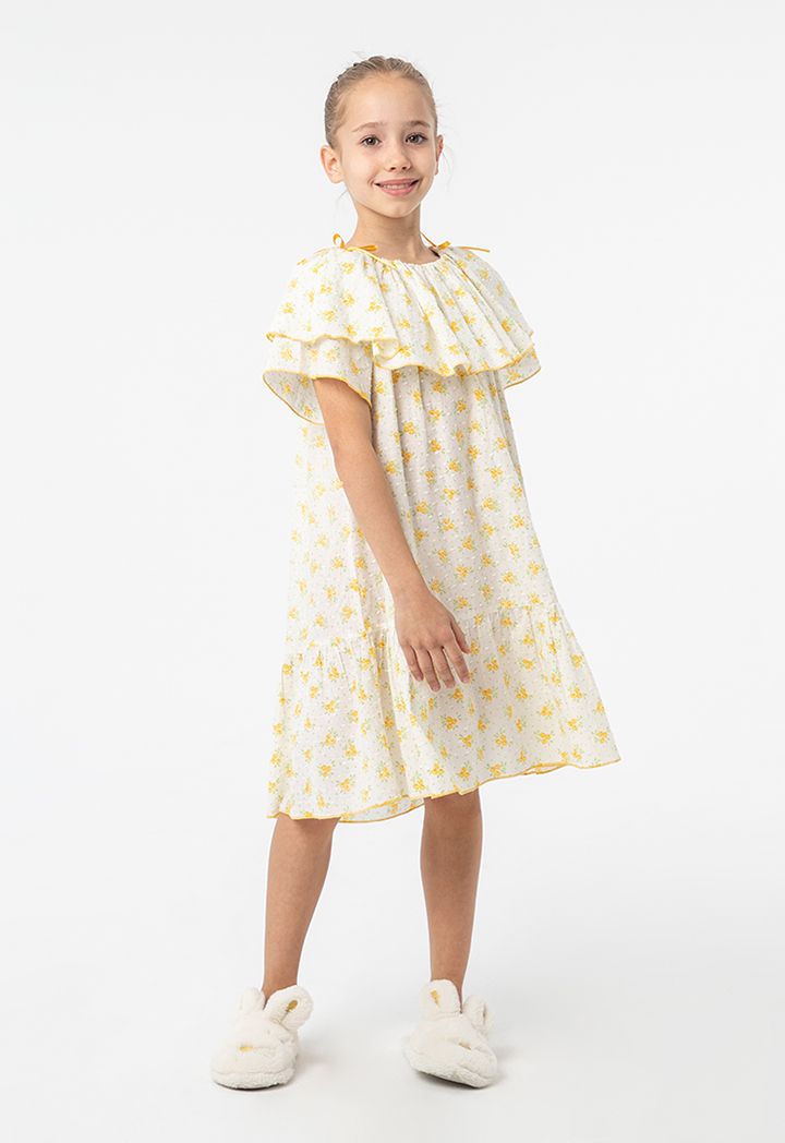 Butterflies Tiered Hemline Night Sleepwear Dress Sale