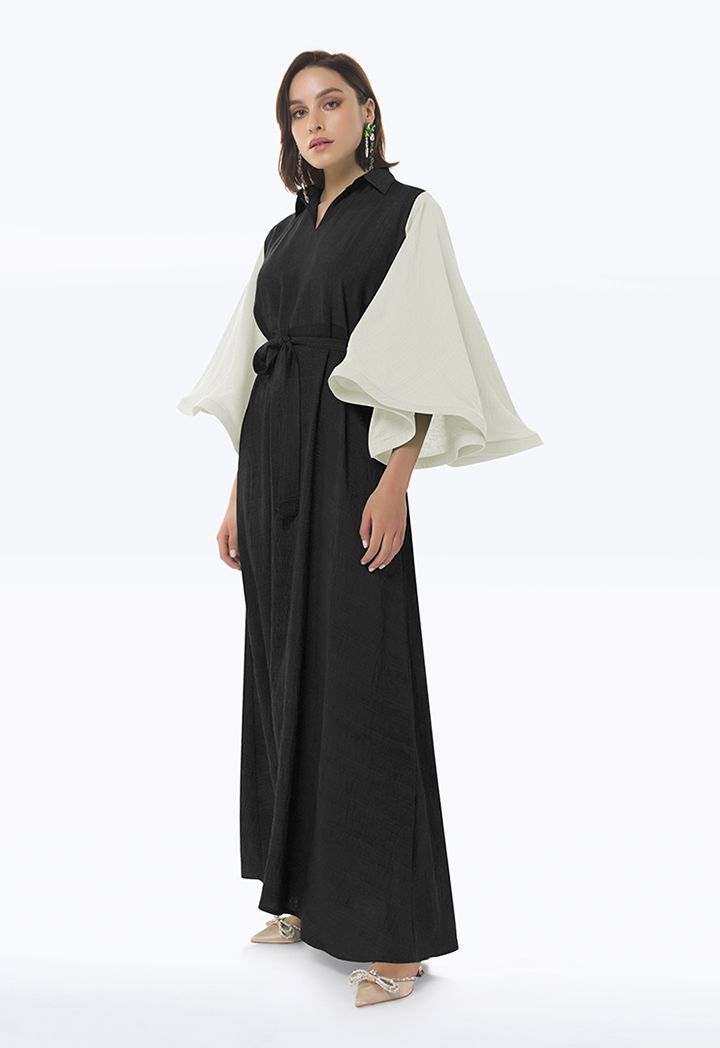 Flared Butterfly Sleeves Maxi Dress