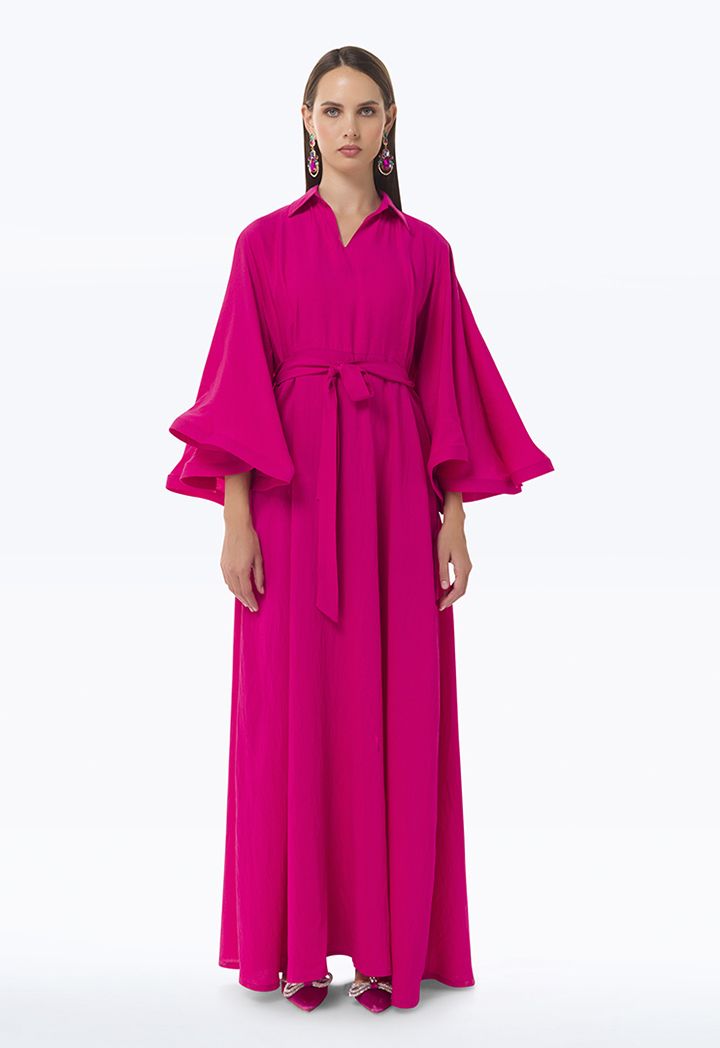 Flared Butterfly Sleeves Maxi Dress