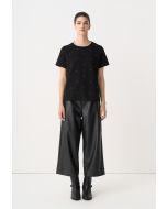 Solid Leather Wide Legs Trouser