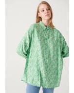 Scrible Patterned Contrast Shirt -Sale