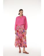 Floral Multi Pleated Maxi Skirt -Sale