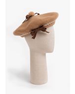 Bow Embellished Beret Hat
