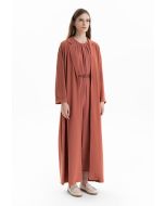Notched Solid Open Maxi Abaya -Sale