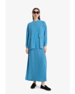 Accordian Pleated Solid Maxi Skirt -Sale