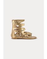 Geometric Cut Out Gladiator  Zip Up Sandals -Sale