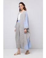 Striped Oversized Open Abaya