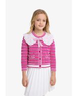 Striped Button Front Knitted Cardigan