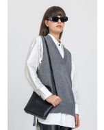 Knitted High-Low Sleeveless Vest