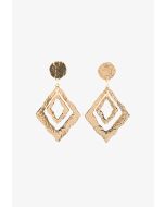 Unique Golden Hammered Earrings