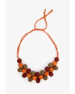 Multicolored Embellished Woven Necklace