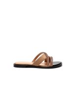Studded Rhinestones Slanted Strap Slides Sandals -Sale
