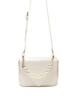 Solid Flap Pearl Handbag