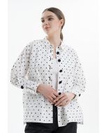 All Over Polka Dots Collared Buttons Shirt -Sale