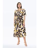Graphic Printed Dress With Square Neck -Sale